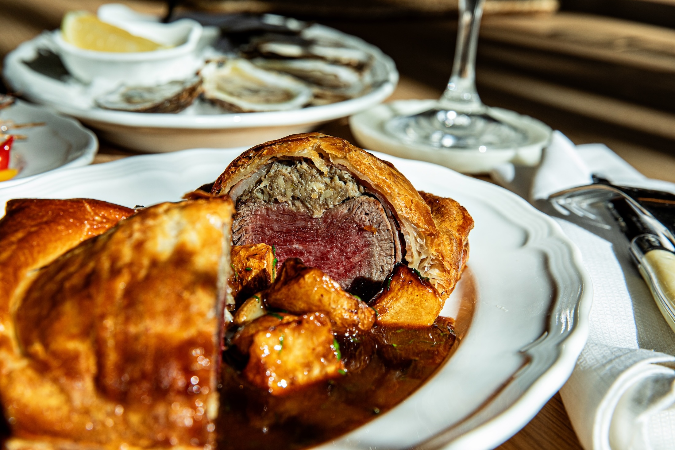Beef Wellington at La Cave in Charleston, SC
