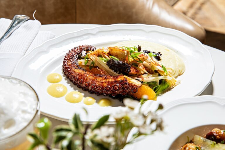 Charred Octopus at La Cave in Charleston, SC