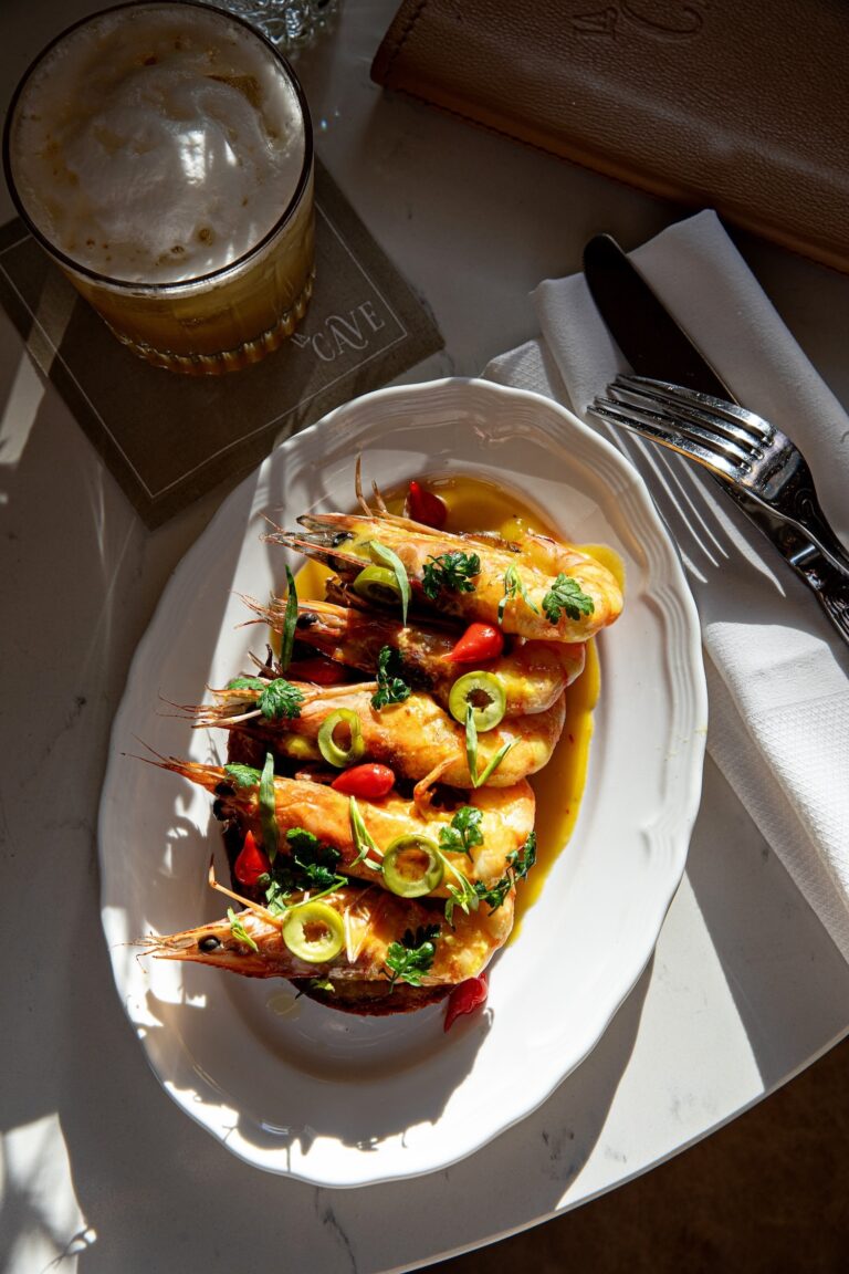 Shrimp Tartine at La Cave in Charleston, SC