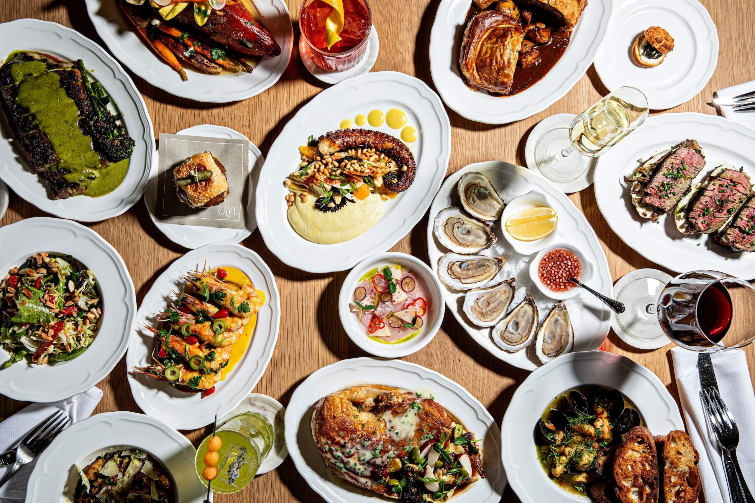 Shareable plats at La Cave in Charleston, SC